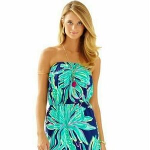 Lilly Pulitzer Marlisa Maxi Dress Bright Navy Tiger Palm Worn Twice!